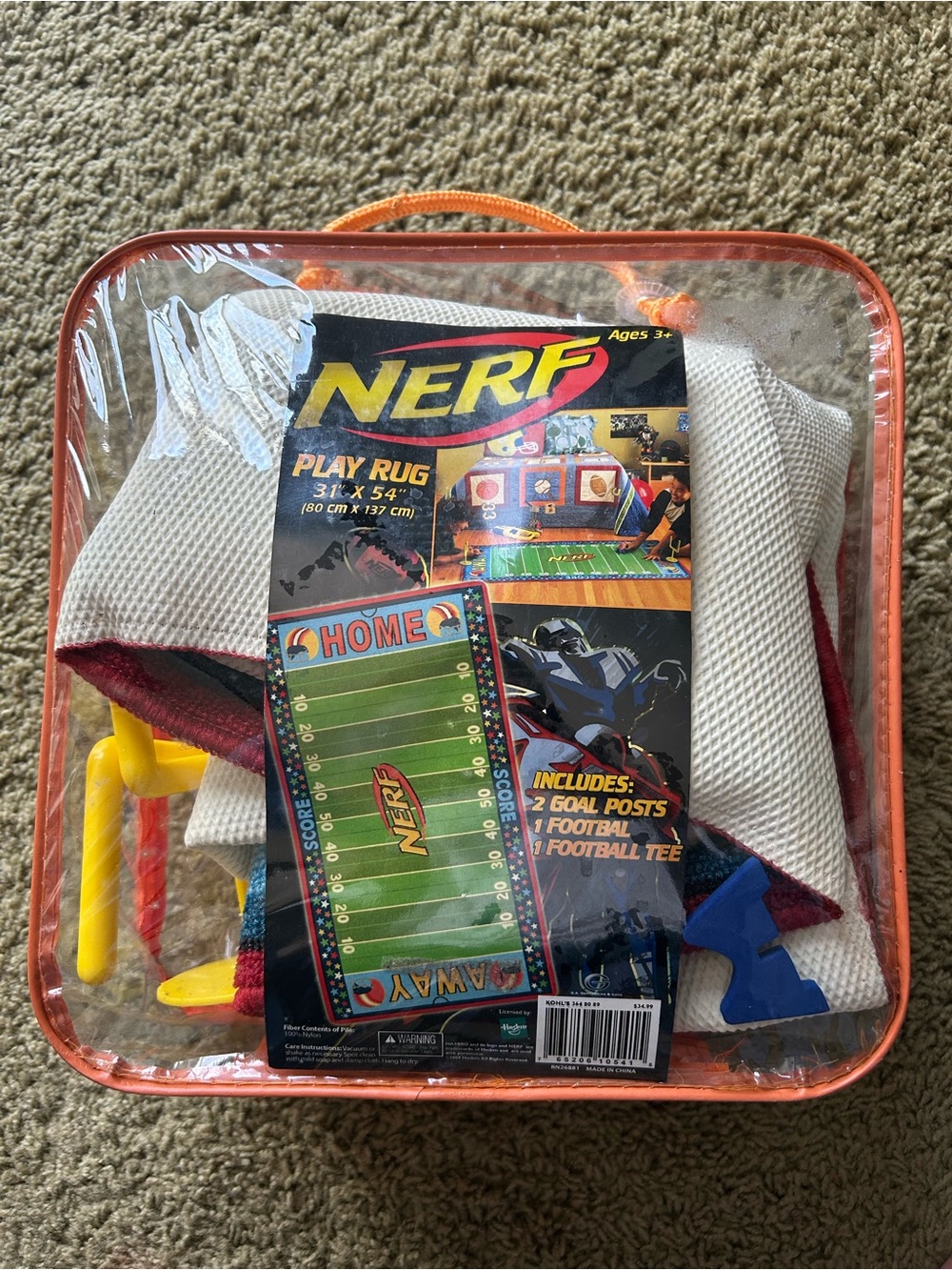 Nerf Play Rug Set in White, Red, Yellow, Blue and Orange Trim